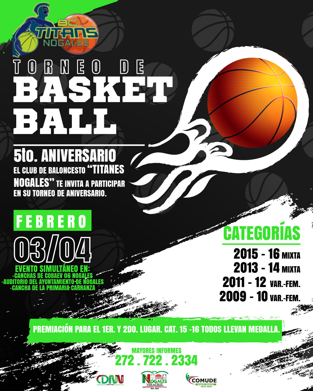 Todo listo para el torneo de Basquetbol «Titanes Nogales Veracruz.»